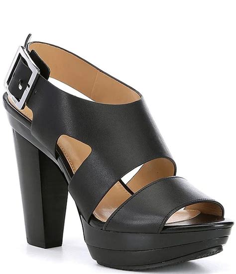 michael kors carla leather platform block heel sandals|MICHAEL Michael Kors Women's Carla Platform Block Heel .